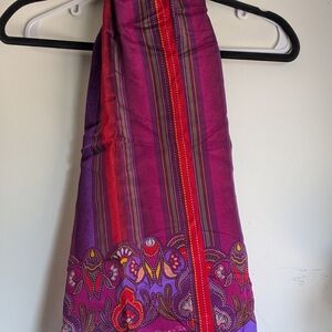 Oscar de la Renta Purple and Red Scarf
